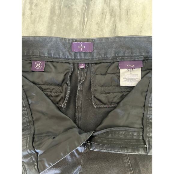 NYDJ  Charcoal Gray Tummy Slimming Ankle Pants Woman Size 2 Stretch Twill - Picture 7 of 10